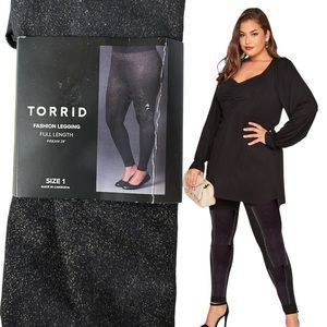 Torrid Leggings Black and Gold Sparkle tights pants fashion athletic formal